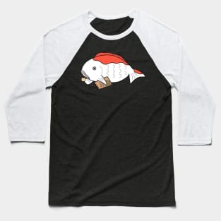 Chubby Fat Japanese Nishiki Koi Carp Fish Anime Cute Baseball T-Shirt